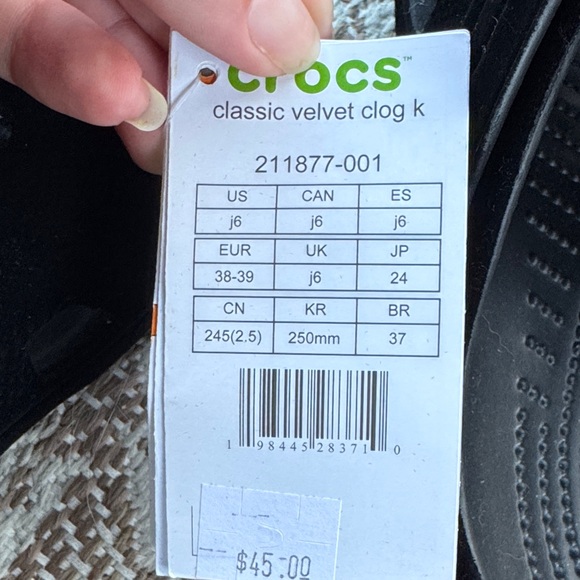 Women’s Soft Velvet Black Crocs - Picture 8 of 9